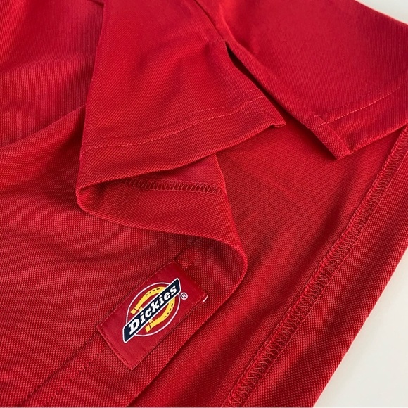 NEW! DICKIES Mens Solid Red Short Sleeve Performance Polo Shirt - Picture 9 of 12